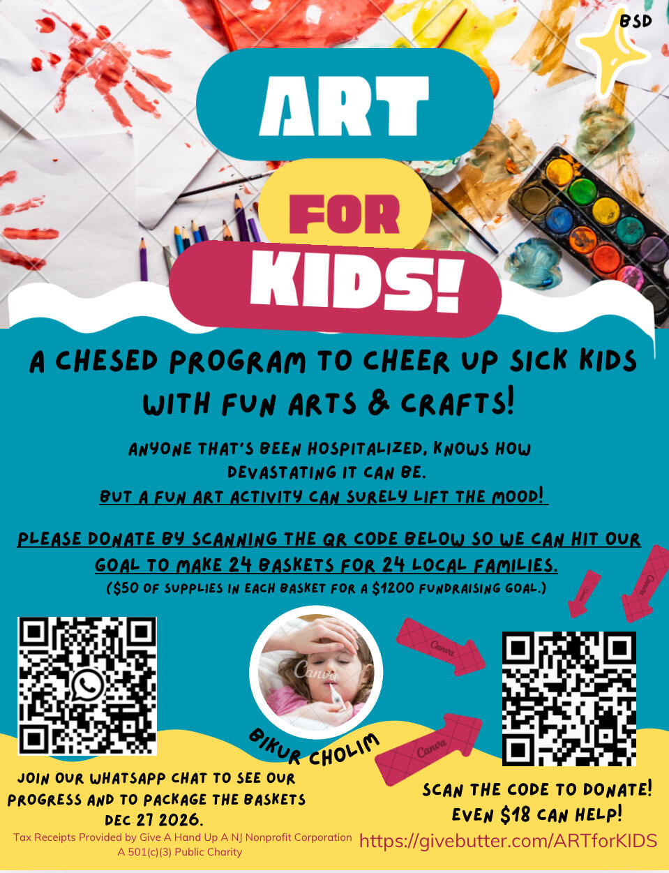 Campaign cover image for Art for Kids