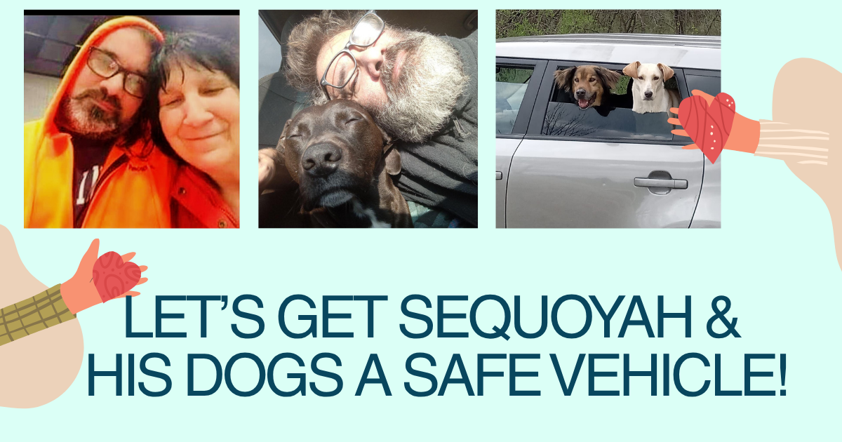 Campaign cover image for Let’s Get Sequoyah & His Dogs a Safe Vehicle!