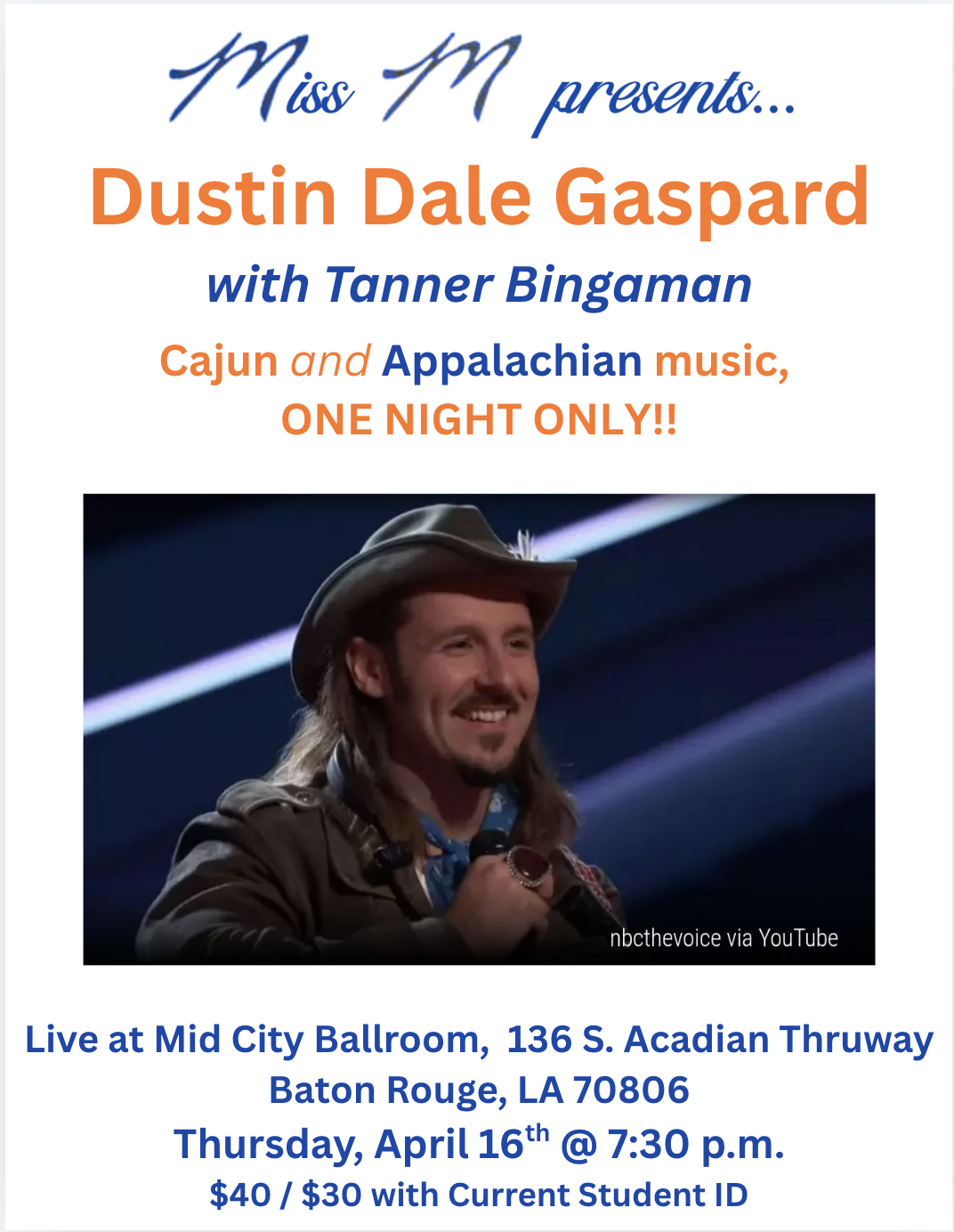 Campaign cover for Dustin Dale Gaspard Concert