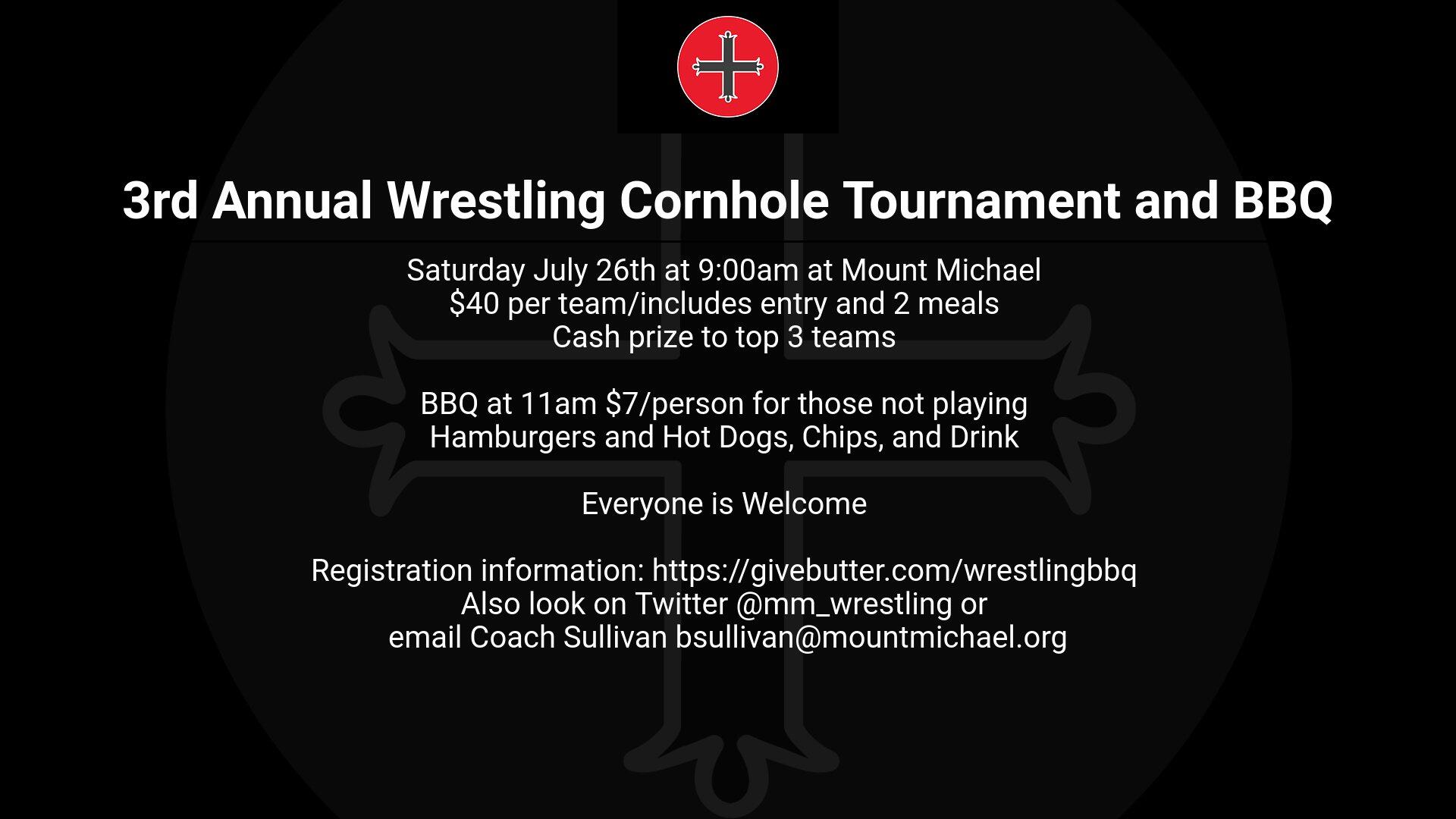 Campaign cover image for 3rd Annual Wrestling Alumni Cornhole Tournament & BBQ