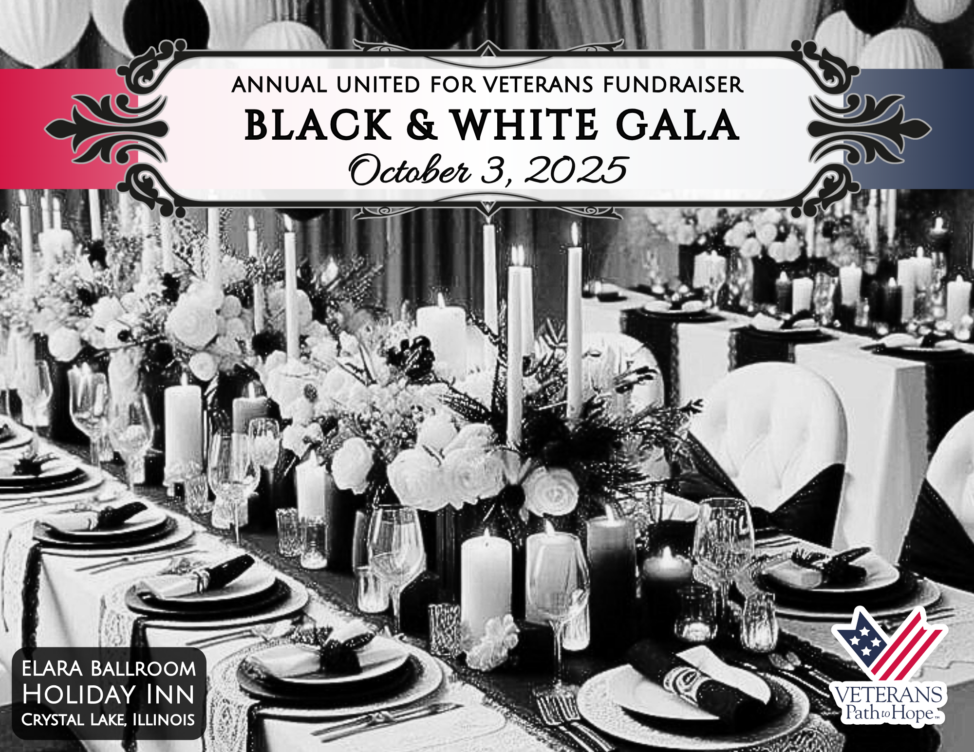 Campaign cover image for 2025 United for Veterans Black and White Gala