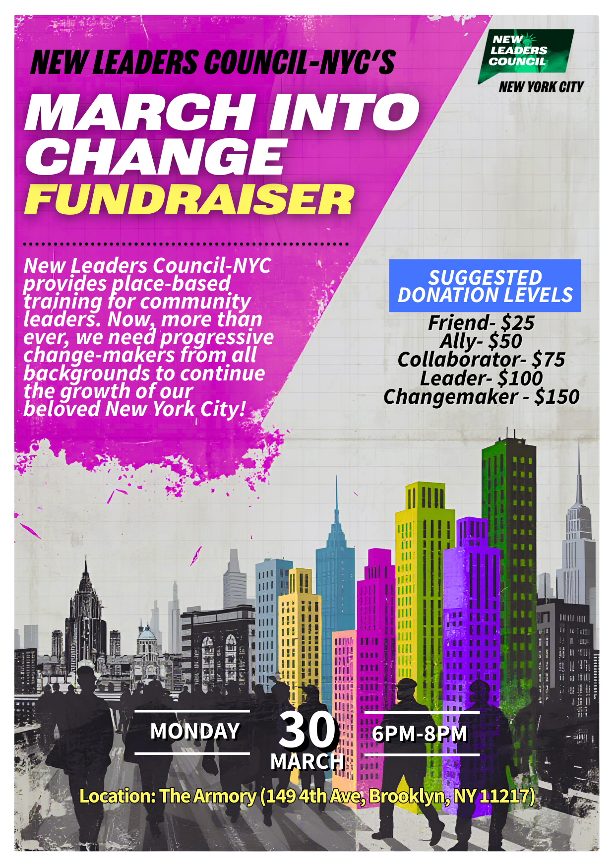 Campaign cover image for NLC NYC March into Change Fundraiser