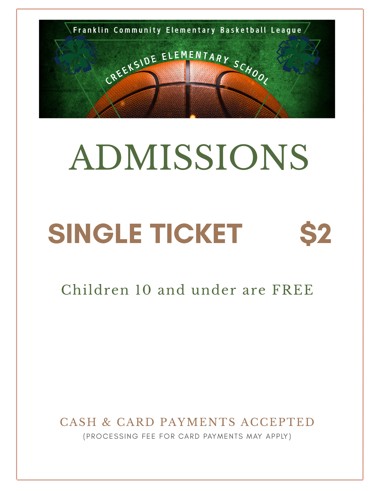 Campaign cover image for Creekside Basketball Admissions