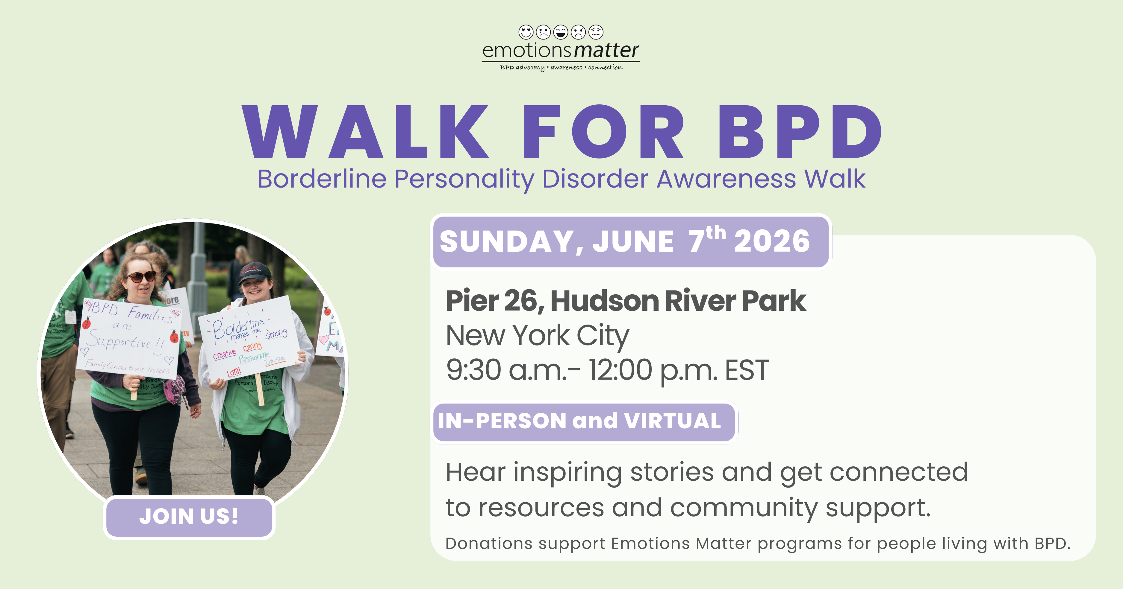 Campaign cover image for Walk for Borderline Personality Disorder 2026