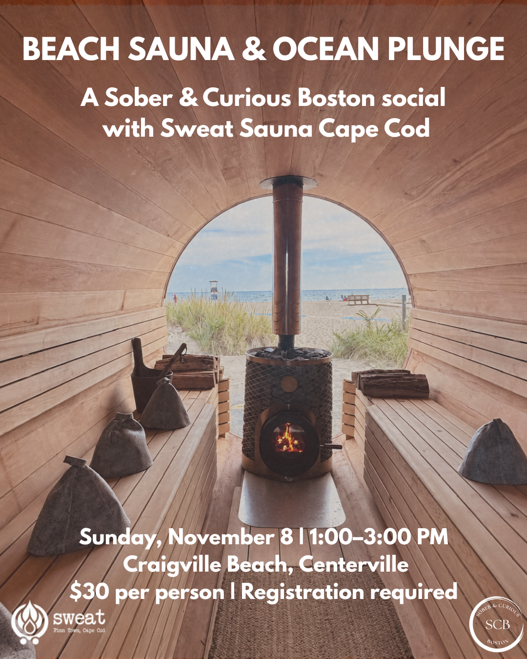 Campaign cover image for 2:00-3:00pm Sauna Booking: BEACH SAUNA, OCEAN PLUNGE & SOCIAL