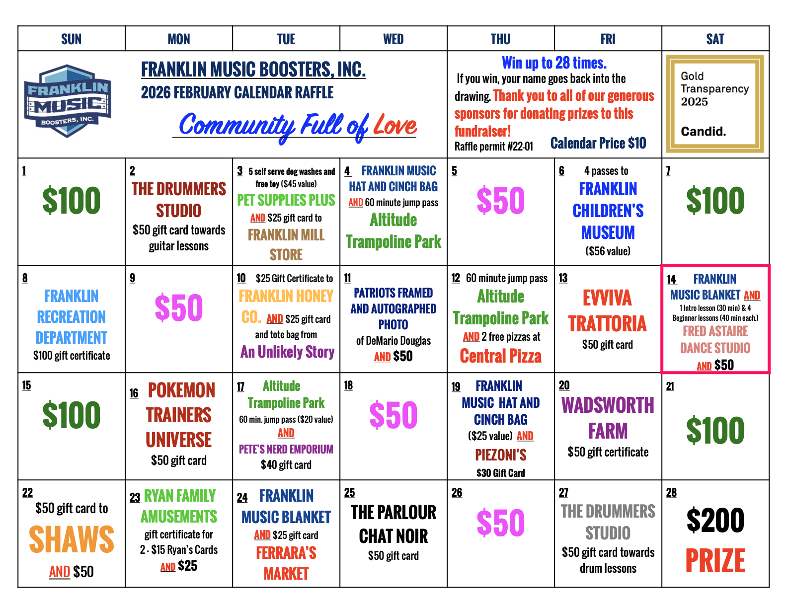 Campaign cover image for 2026 CALENDAR RAFFLE