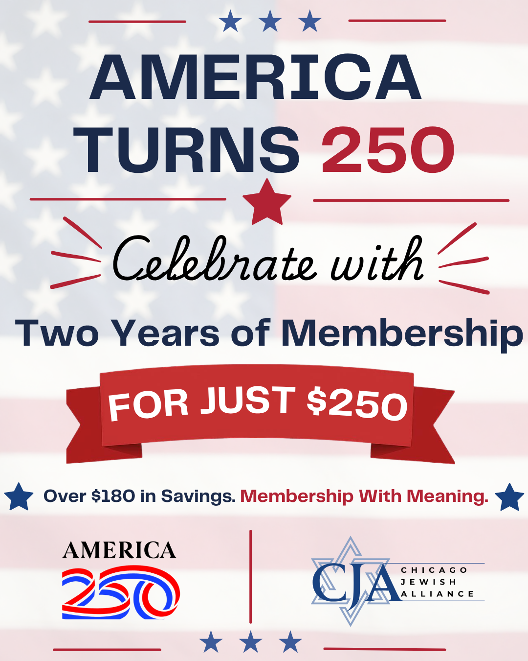 Campaign cover image for CJA: America Turns 250: 2 Years of Membership for $250
