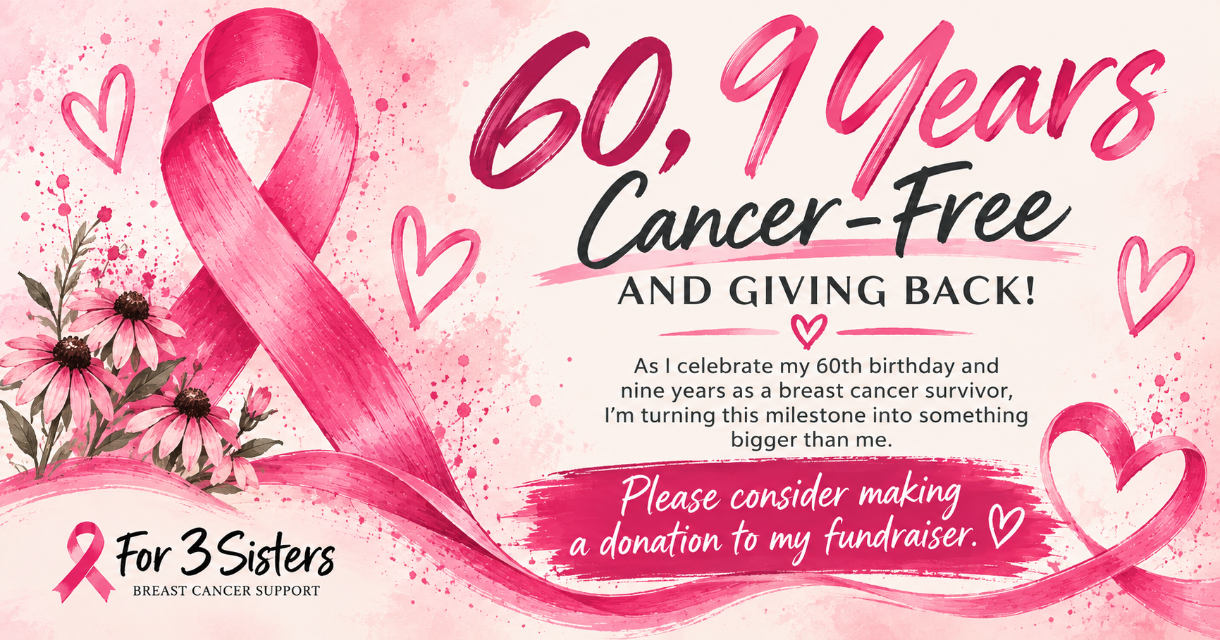 Campaign cover image for I'm 60, 9 Years Cancer-Free & Giving Back!