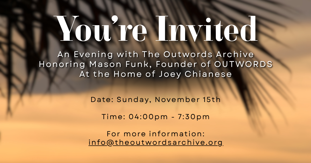 Campaign cover image for An Evening with The Outwords Archive - Palm Springs