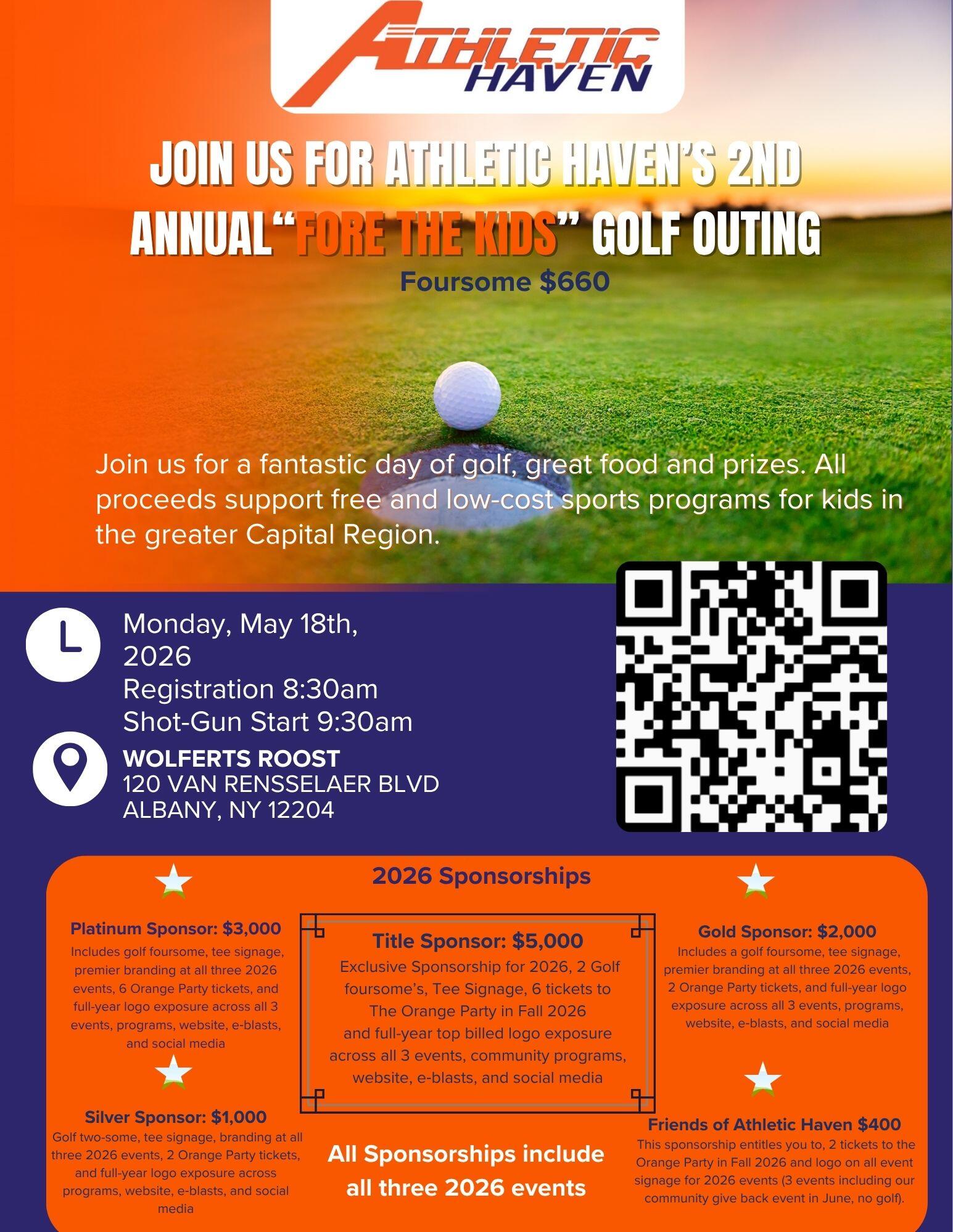 Campaign cover image for The 2nd Annual "Fore the Kids" Golf Tournament to Benefit Athletic Haven's Programs