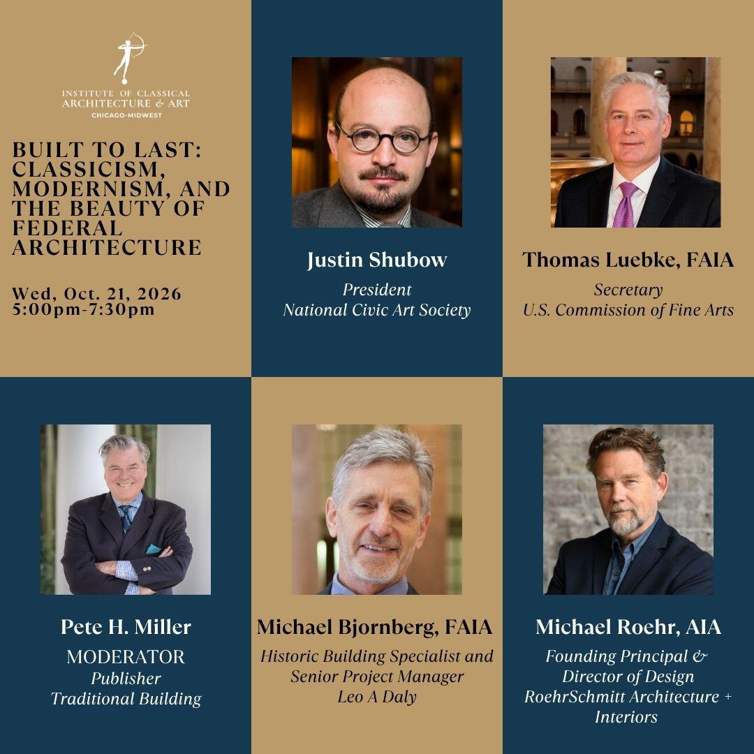 Campaign cover image for Built to Last: Classicism, Modernism, and the Beauty of Federal Architecture; A conversation on style, permanence, and the buildings that represent us