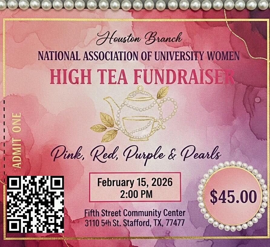 Campaign cover image for HOUSTON NAUW PRESENTS PINK RED PURPLE AND PEARLS HIGH TEA