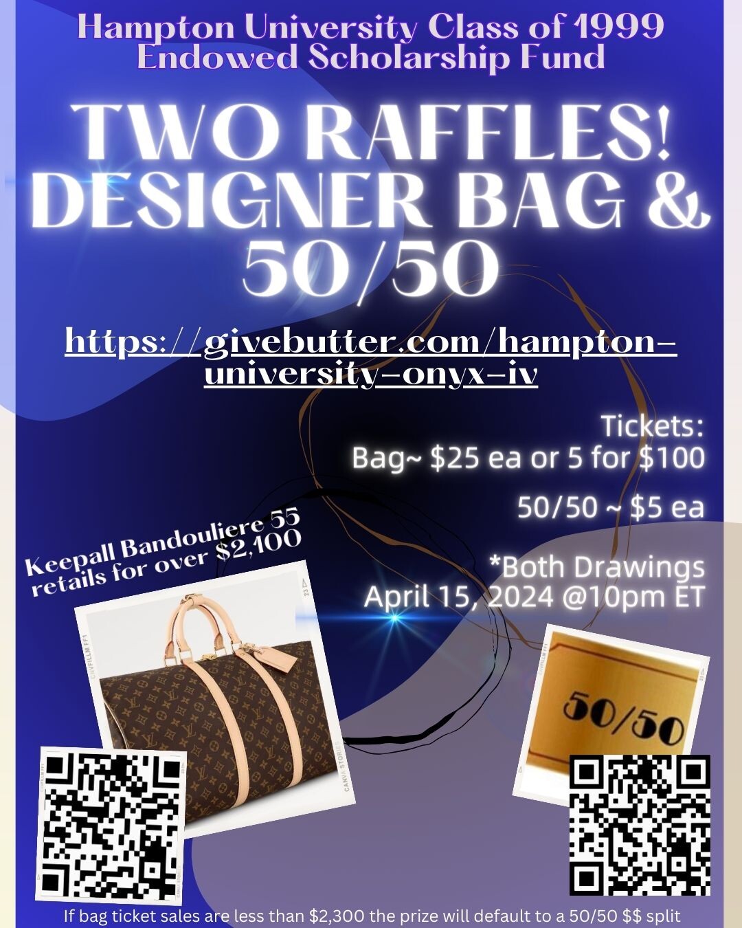 Campaign cover image for HU 25th Class Reunion Designer Duffle Fundraiser