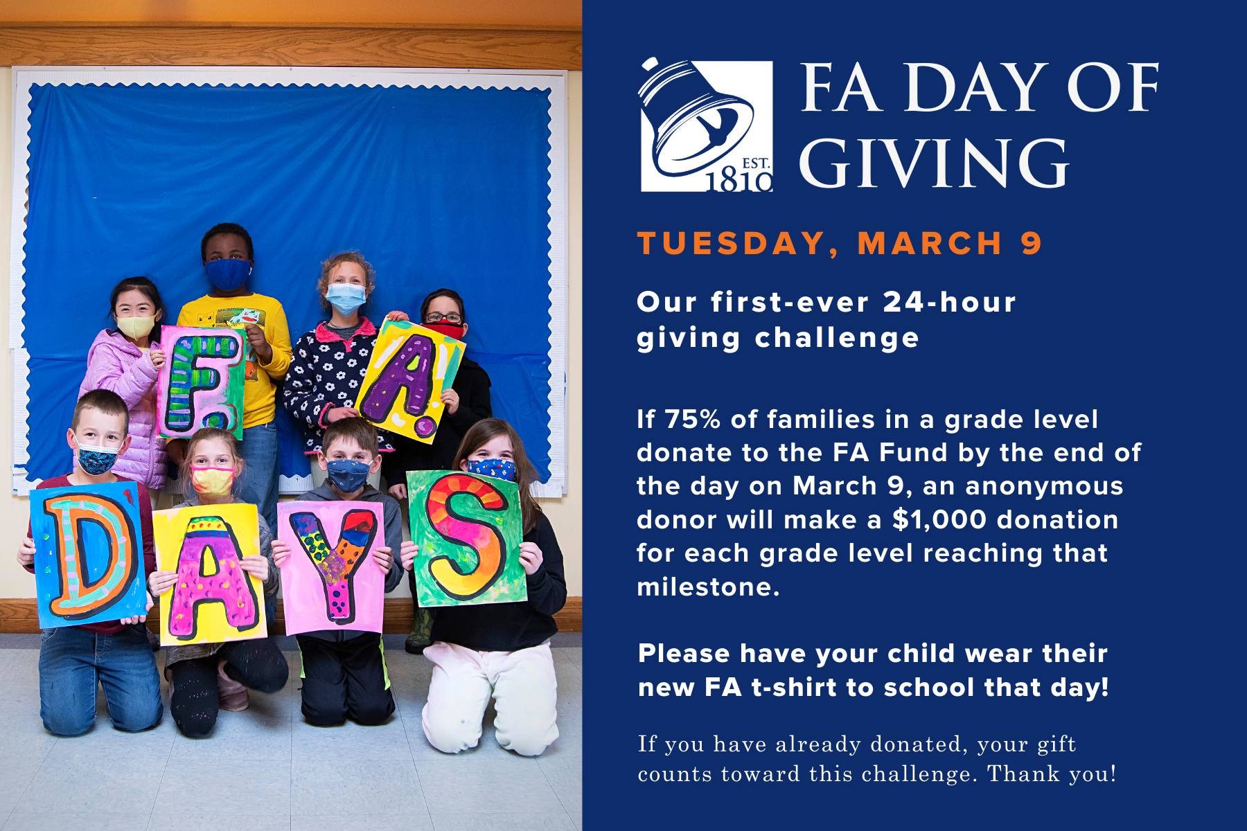 Campaign cover image for FA Giving Day 2021