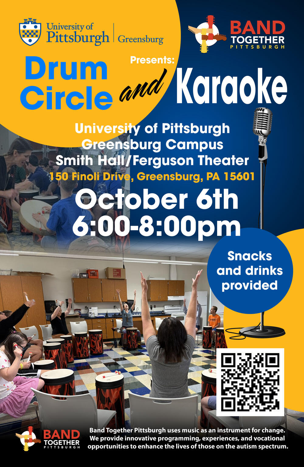 Campaign cover image for 10/6/2026 Drum Circle & Karaoke at Pitt Greensburg