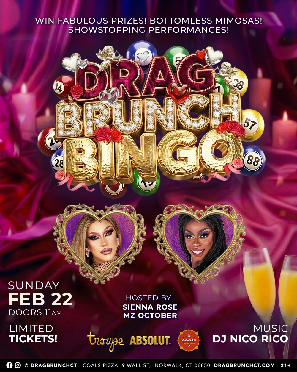 Campaign cover image for Drag Brunch CT : BINGO PARTY BRUNCH! (11:00AM - SUN FEB 22, 2026)