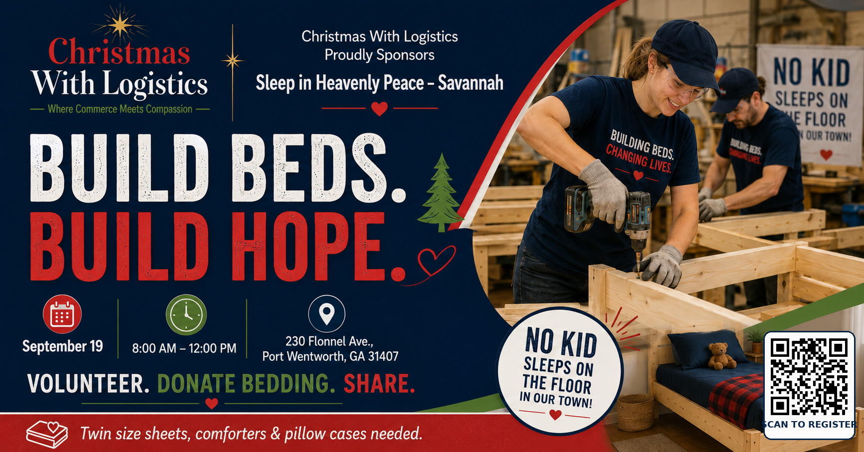 Campaign cover image for 2026 BED BUILD BENEFITTING SLEEP IN HEAVENLY PEACE, SAVANNAH CHAPTER