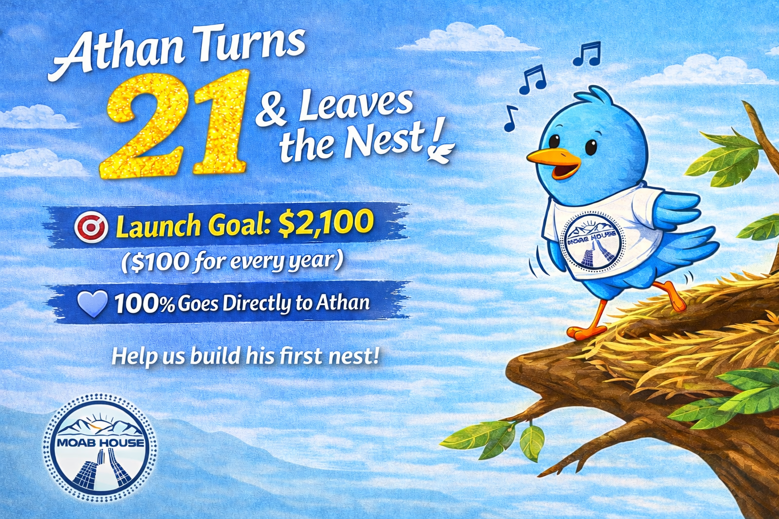 Campaign cover image for 🎉Athan Turns 21 & Leaves the Nest!