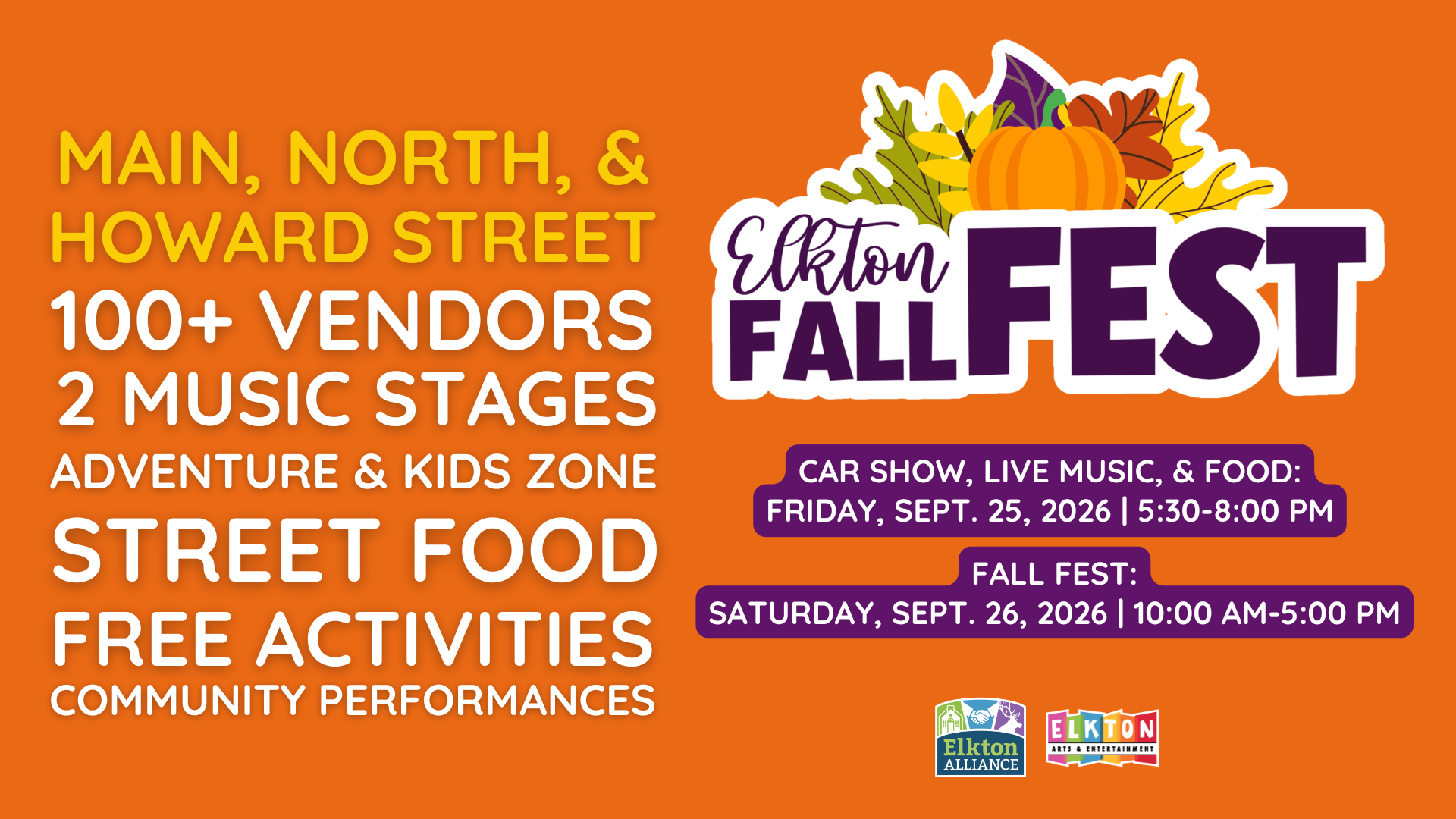 Campaign cover image for Elkton Alliance, Inc. Fall Fest Sponsorships 2026