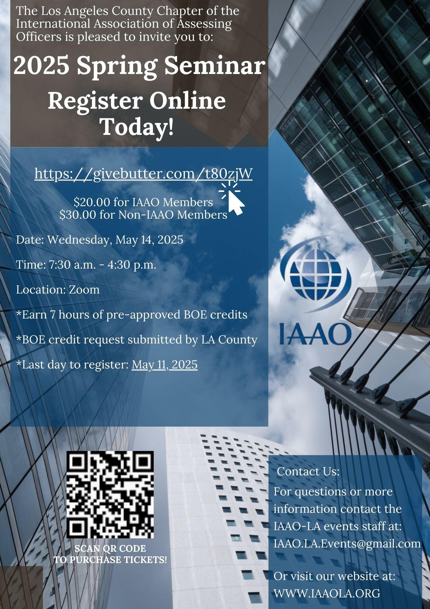 Campaign cover image for IAAO-LA 2025 Virtual Spring Seminar
