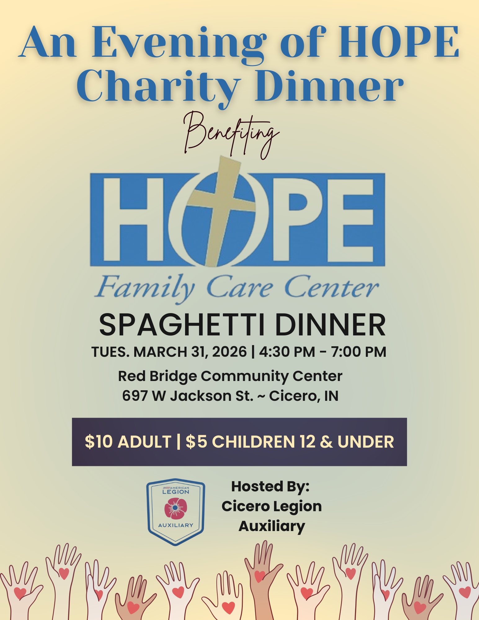 Campaign cover image for Donations for Community Spaghetti Dinner for HOPE