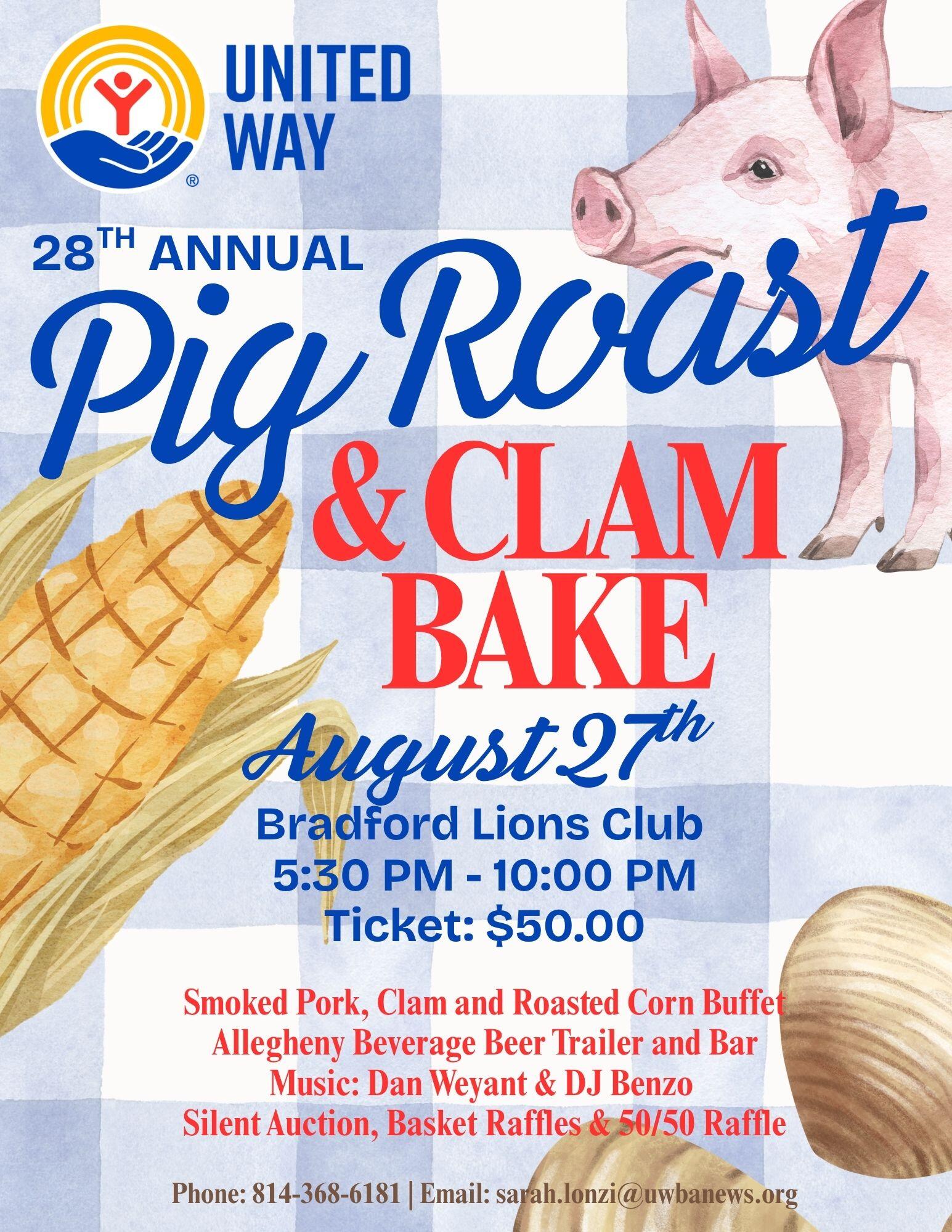Campaign cover image for 28th Annual Pig Roast & Clam Bake
