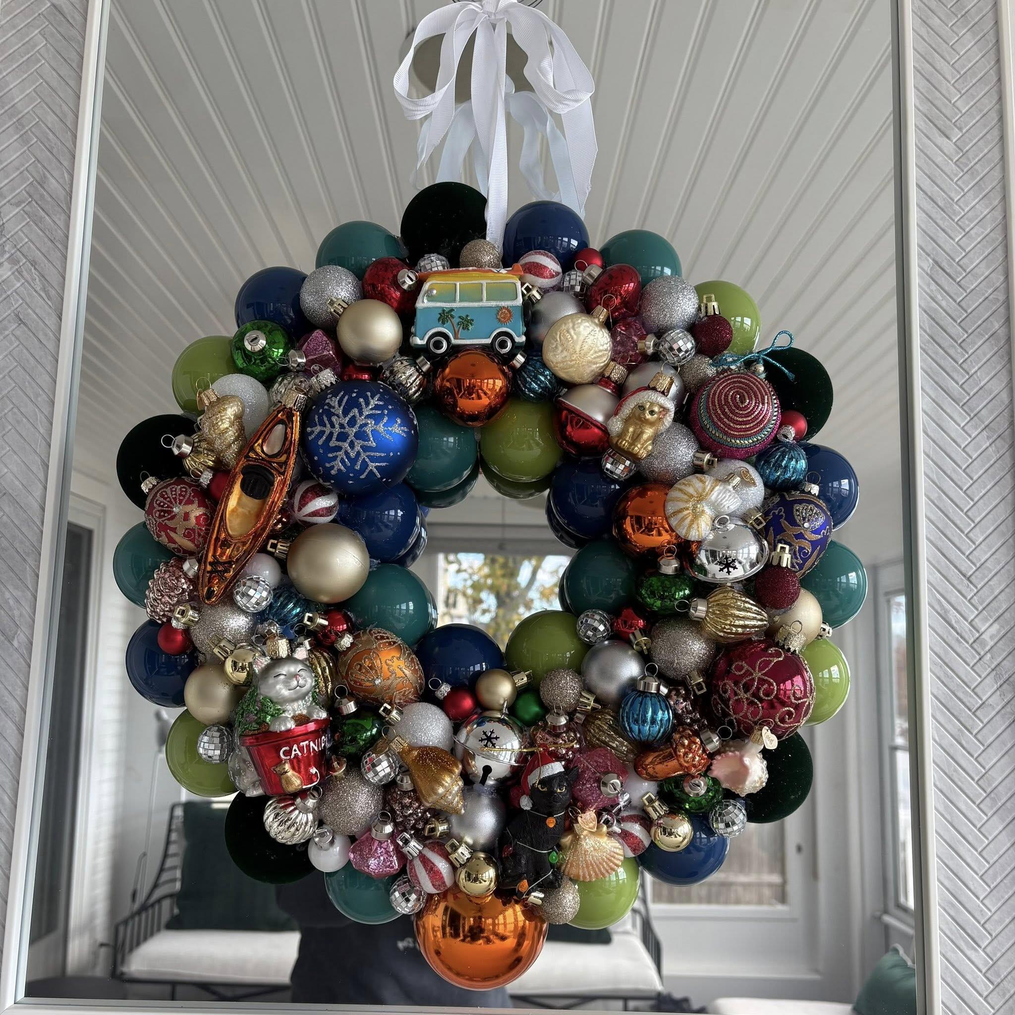 Campaign cover image for Coastal Cat Rescue Glass Ornament Wreath Raffle