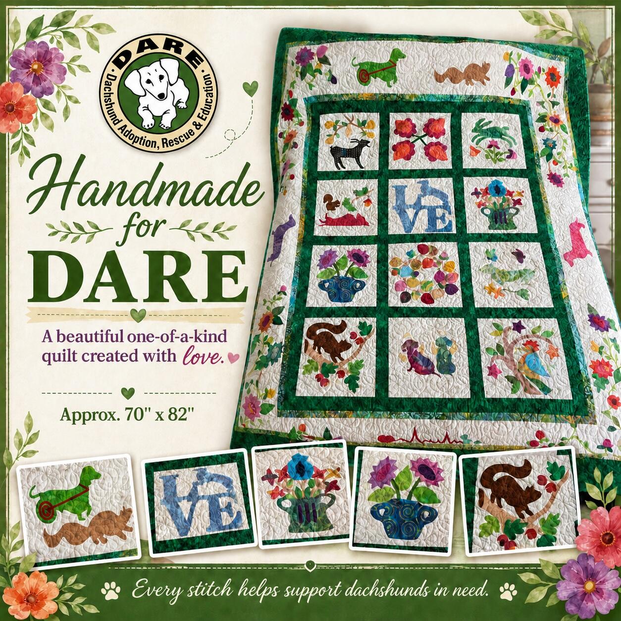 Campaign cover image for Handmade for DARE: The Quilt Raffle