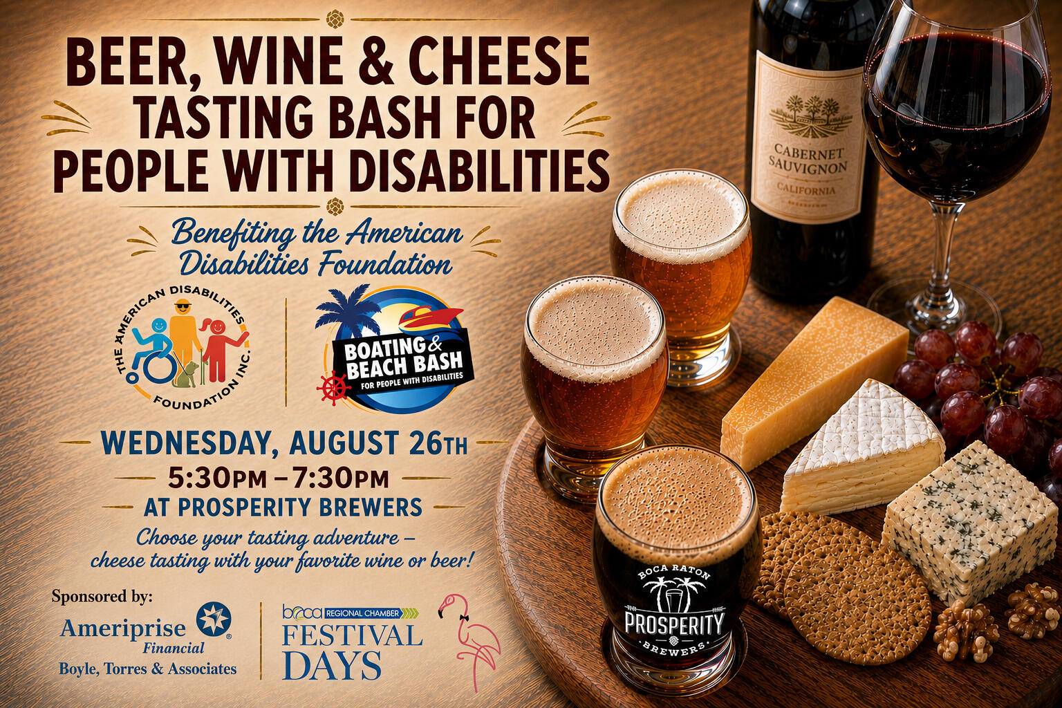 Campaign cover image for Beer, Wine & Cheese Tasting Bash for People with Disabilities