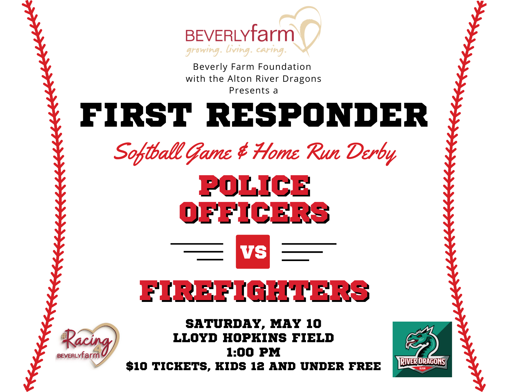 Campaign cover image for #Racing4BeverlyFarm First Responder Softball Game