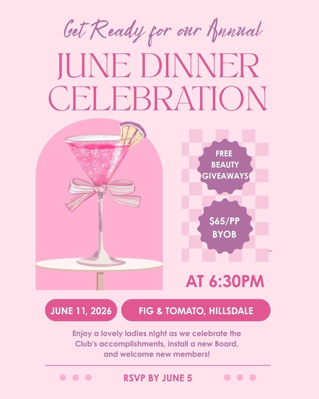 Campaign cover image for Annual June Dinner 2026