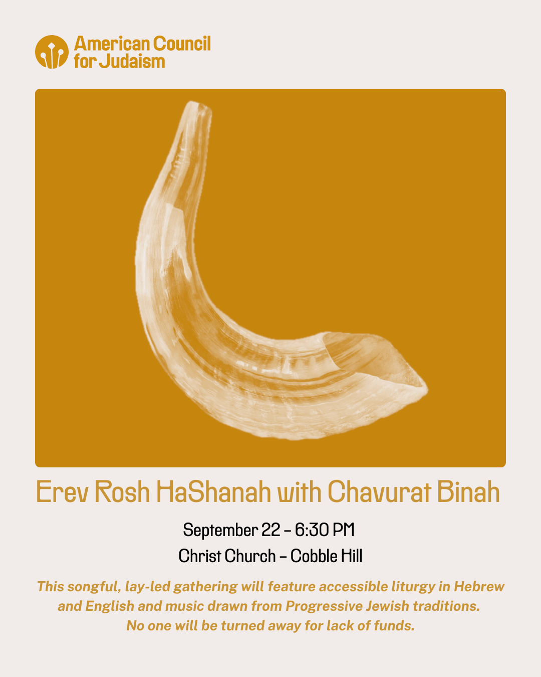 Campaign cover image for Erev Rosh haShanah 5786 with Chavurat Binah