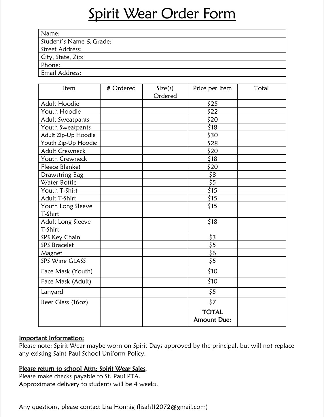 Campaign cover image for St. Paul School Spirit Wear Sale