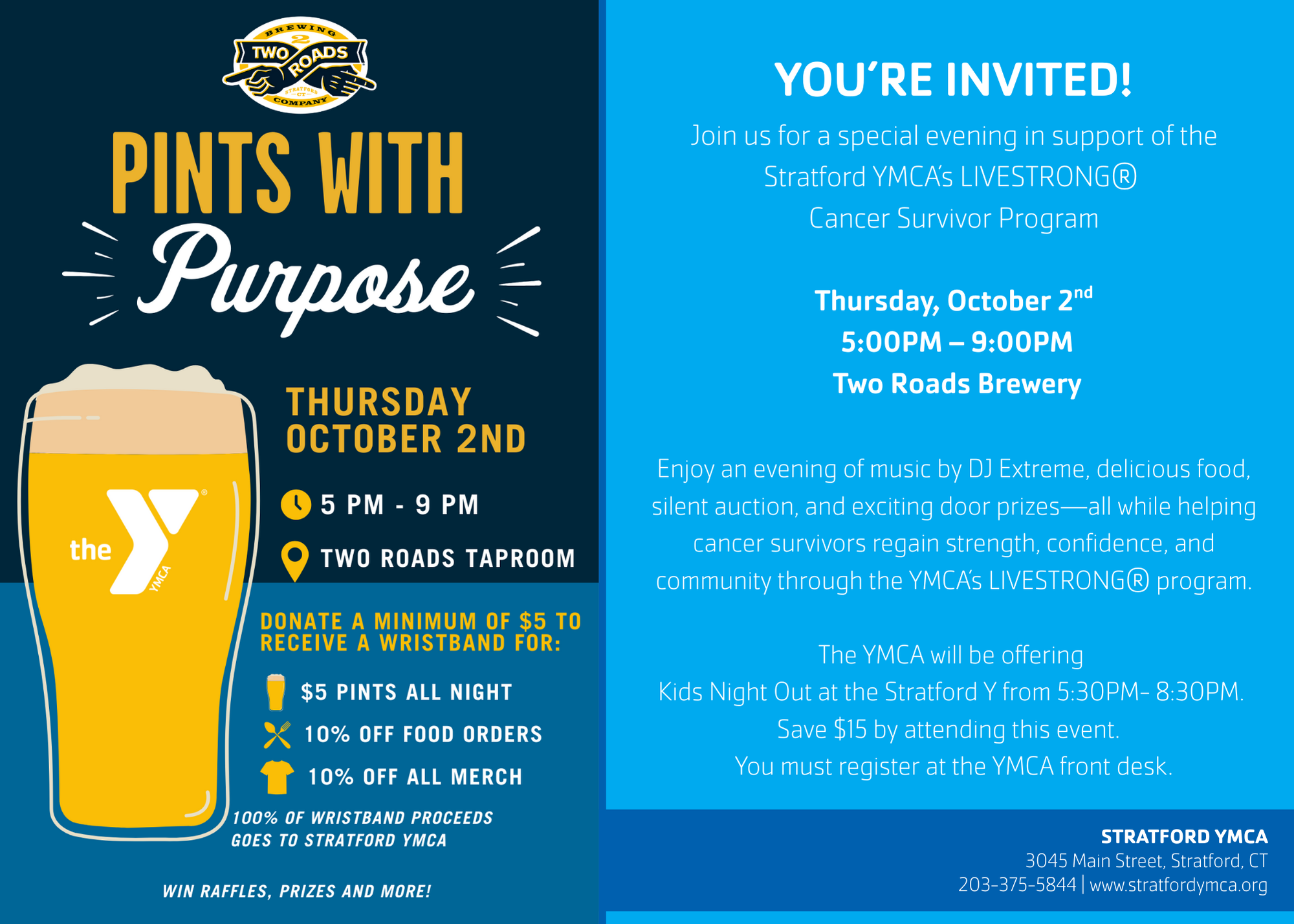 Campaign cover image for Pints with Purpose - Stratford YMCA Fundraiser for our LIVESTRONG®  Cancer Survivor Program