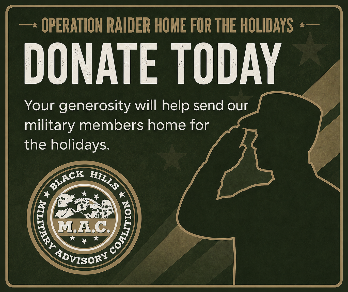 Campaign cover image for Operation Raider Home for the Holidays