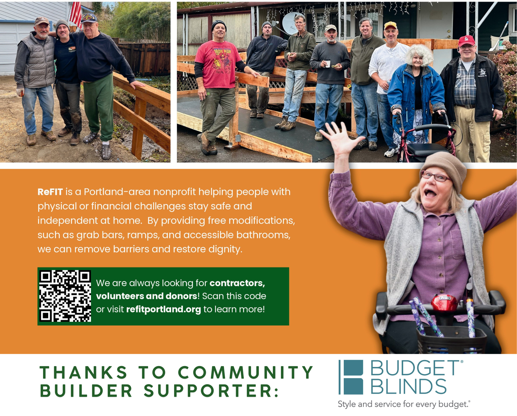 Campaign cover image for Join Budget Blinds in supporting ReFIT!