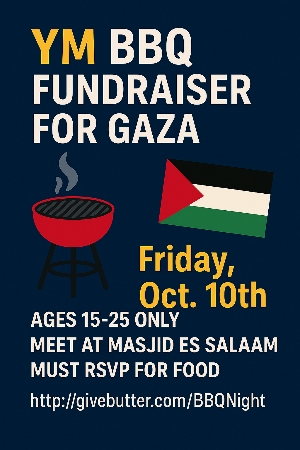Campaign cover image for YM East Valley BBQ Fundraiser for Gaza