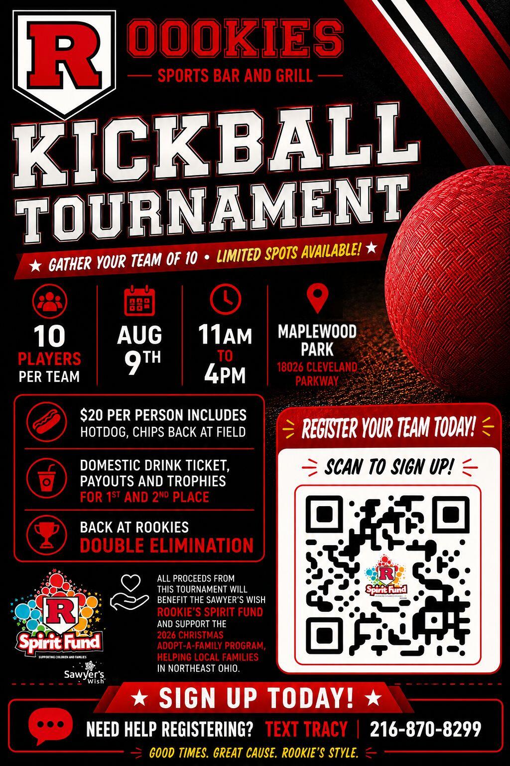 Campaign cover image for Rookie's Spirit Fund Charity Kickball Tournament