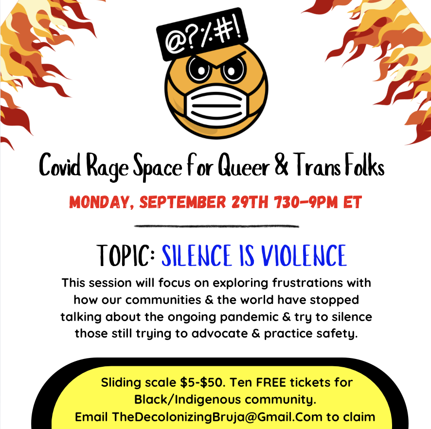 Campaign cover image for Covid Rage Space for Queer & Trans Folks