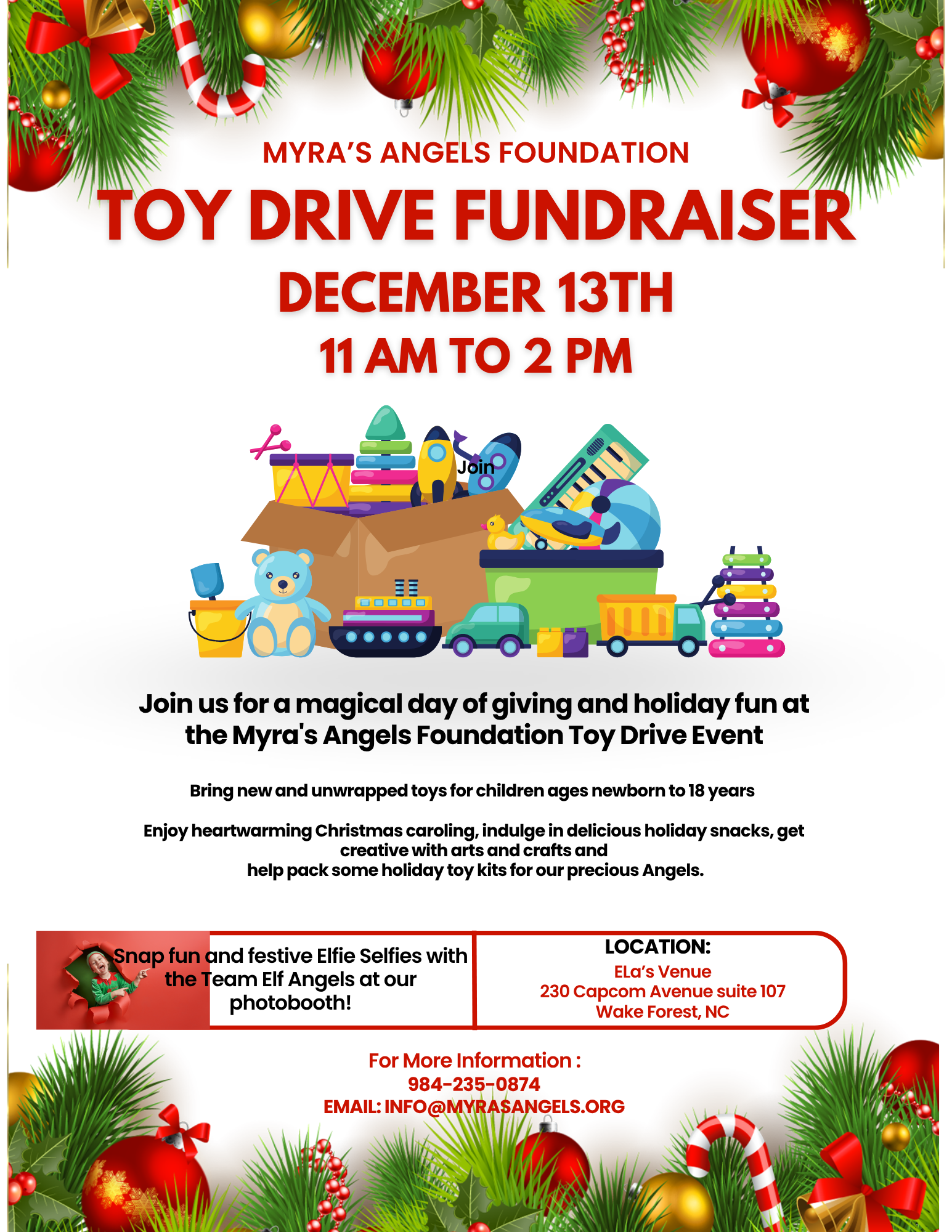 Campaign cover image for Myra's Angels Foundation Christmas Toy Drive Fundraiser