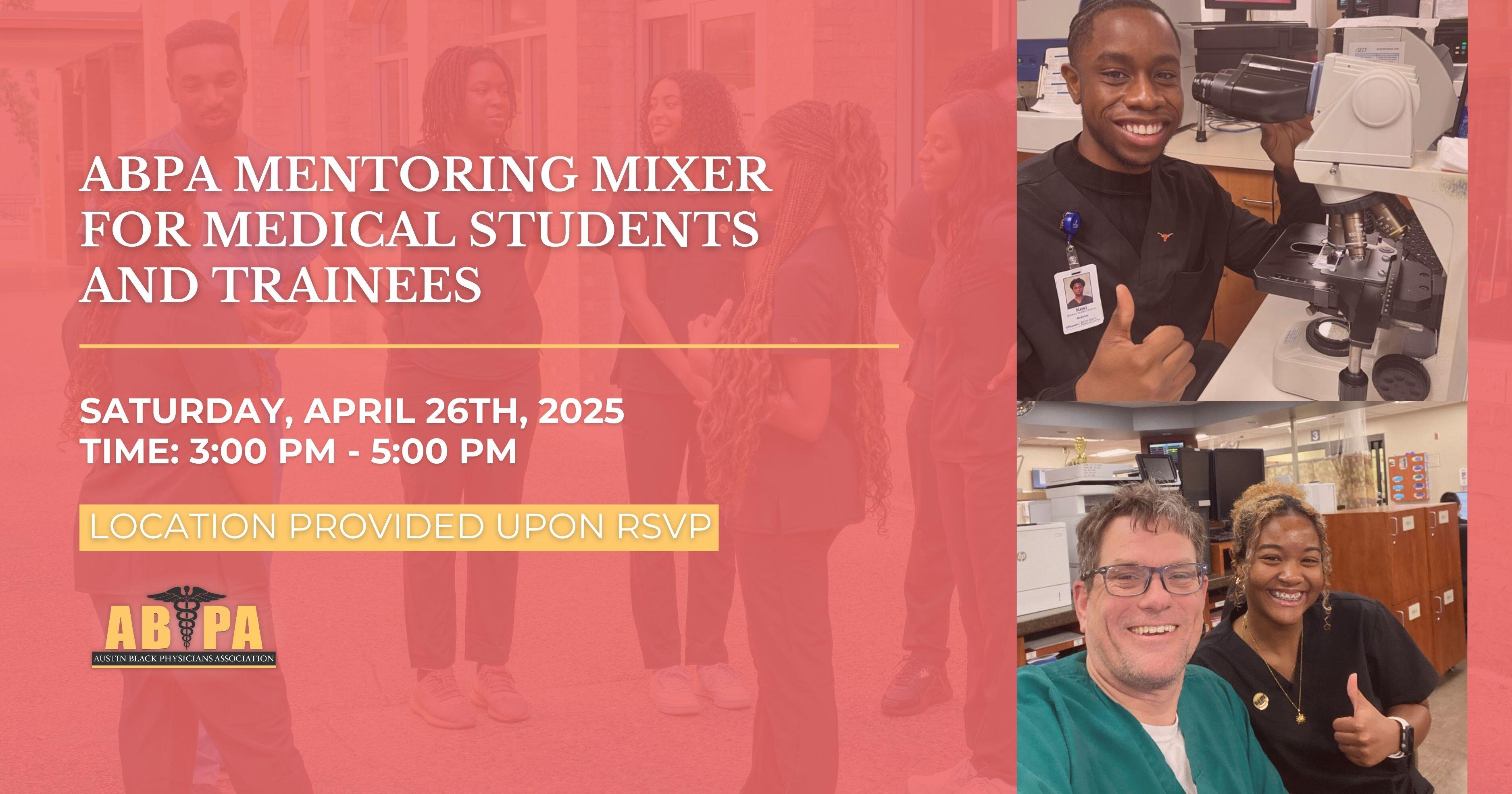 Campaign cover image for Mentoring Mixer for Medical Students and Trainees - 04/26/2025