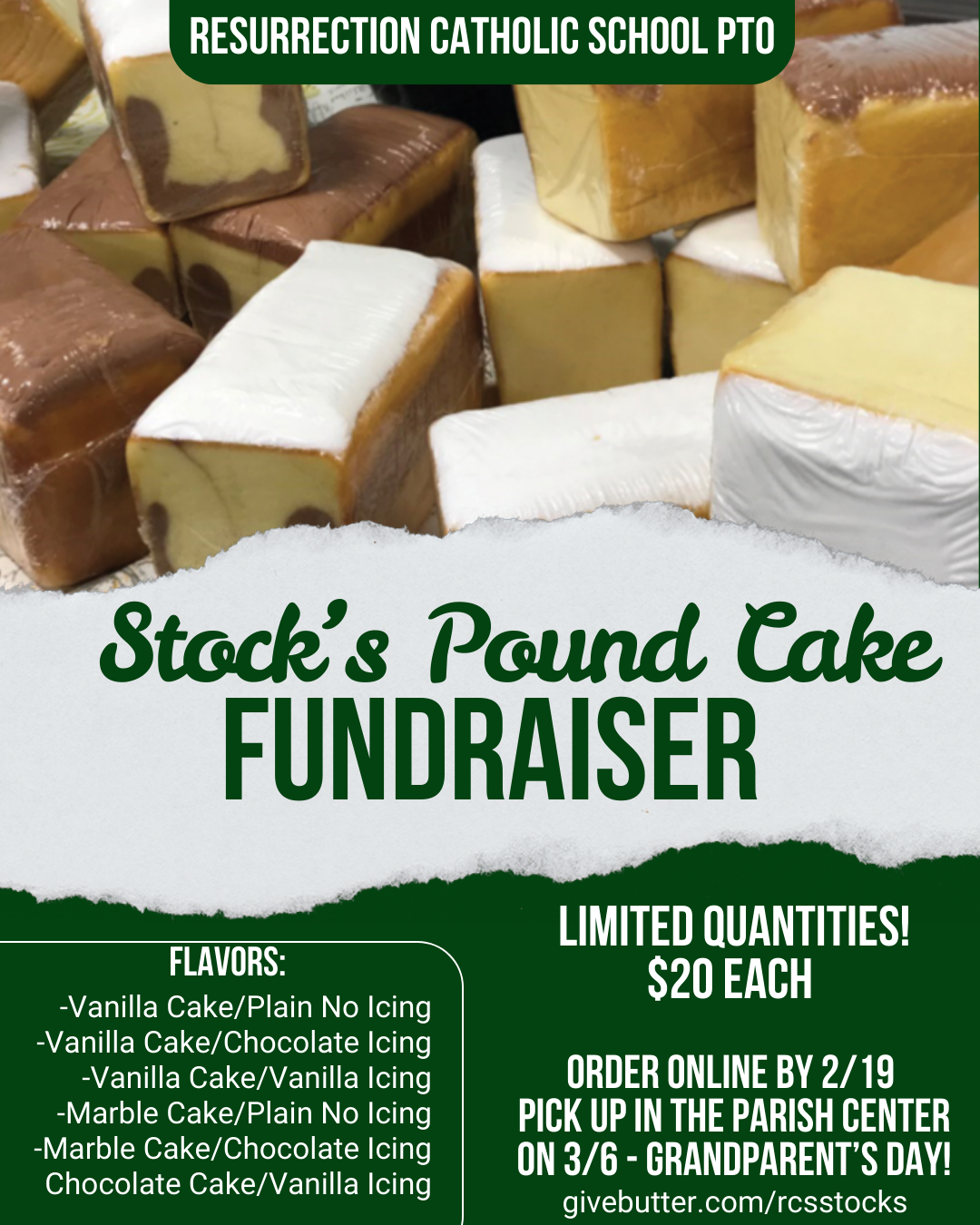 Campaign cover image for RCS Stock's Pound Cake Sale