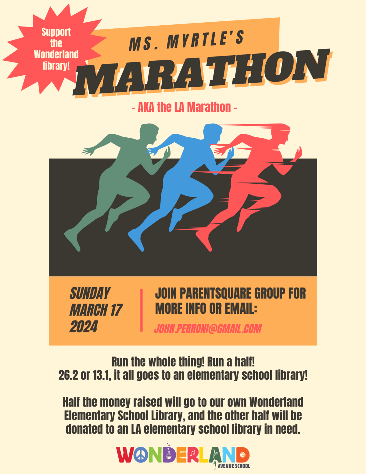 Campaign cover image for Ms Myrtle's Marathon ---- AKA The LA Marathon