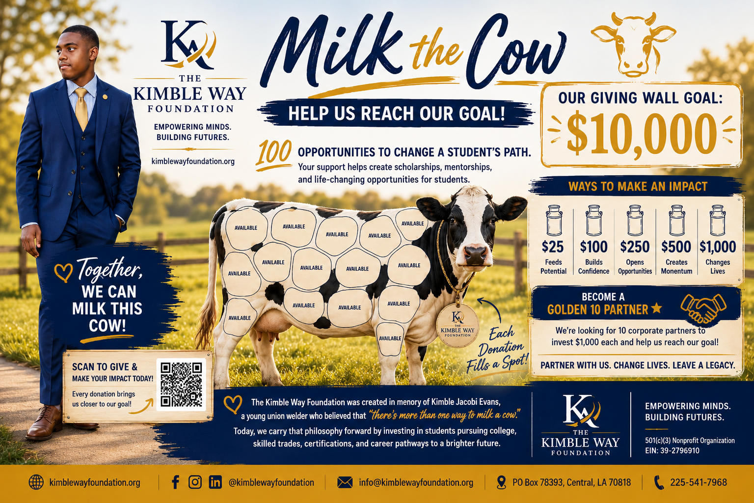Campaign cover image for "Milk the Cow: Invest in a Student’s Future."