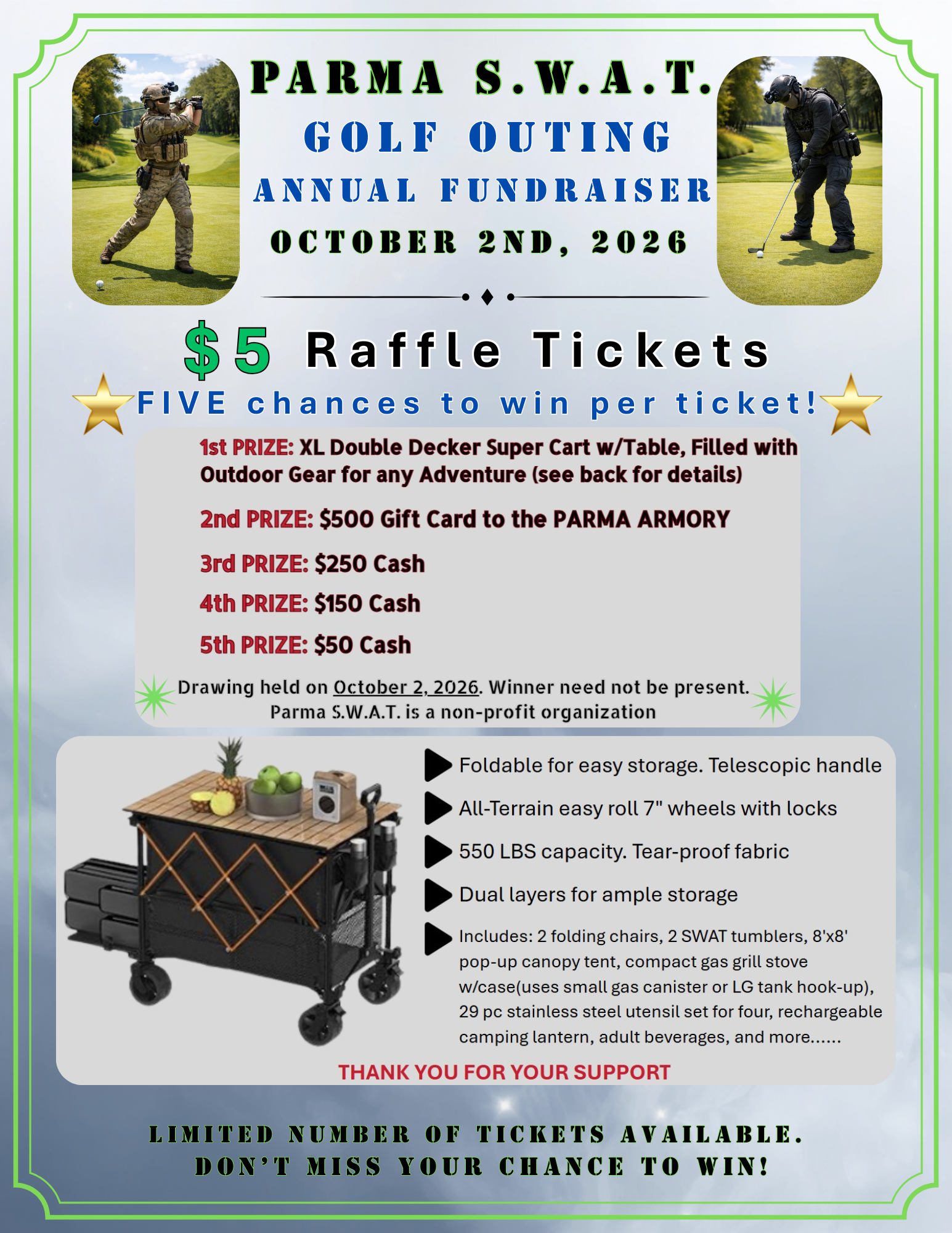 Campaign cover image for 2026 Parma S.W.A.T. Annual Golf Outing Fundraiser