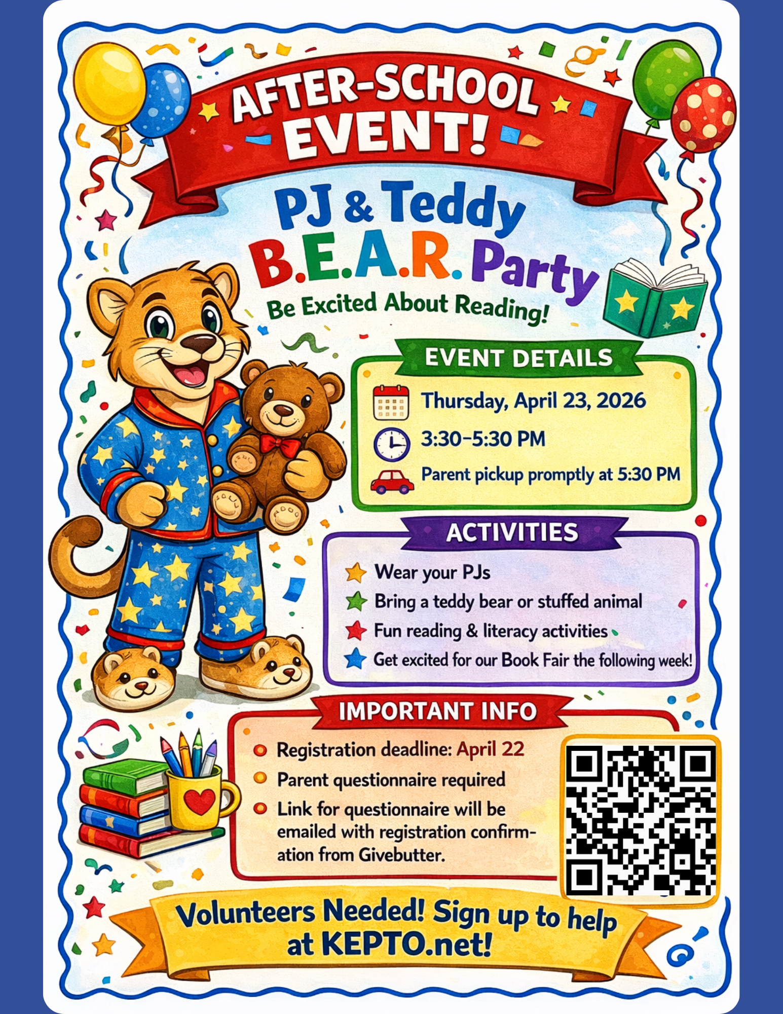 Campaign cover image for After-School PJ & Teddy B.E.A.R. Party