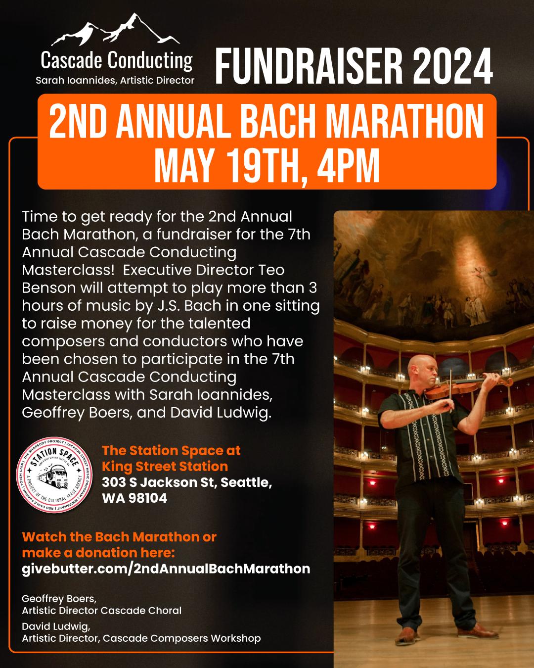 Campaign cover image for Cascade Conducting Fundraiser:  The 2nd Annual Bach Marathon