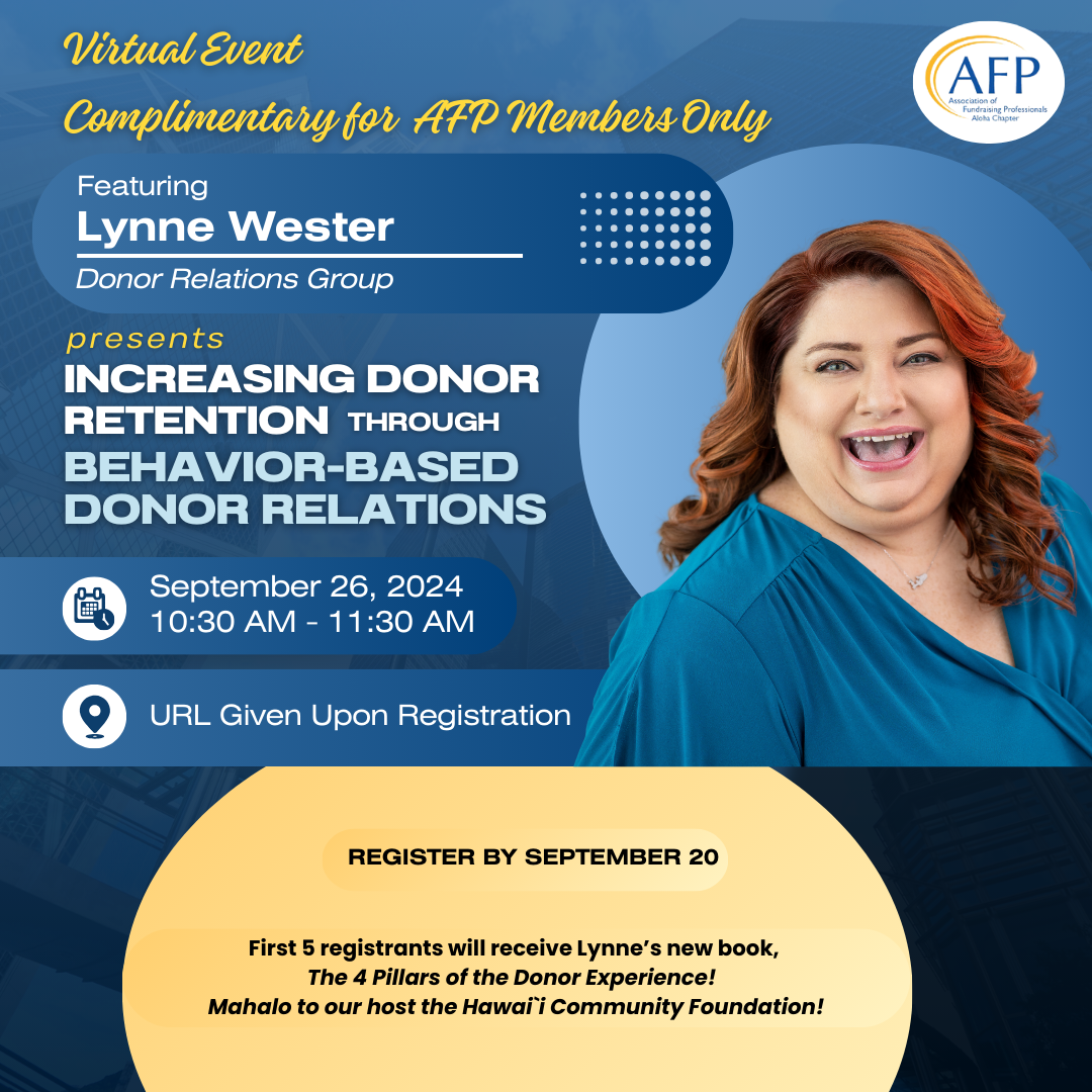 Campaign cover image for AFP Aloha Chapter Presents: Lynne Wester
