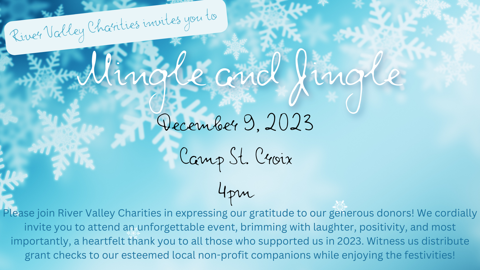 Campaign cover image for Mingle and Jingle - An evening of gratitude for RVC donors and community partners.
