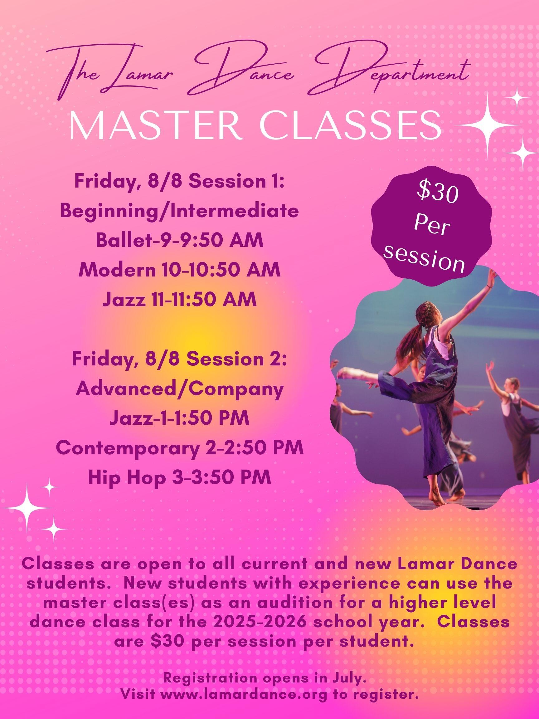 Campaign cover image for 2025 Lamar Middle School Master Classes